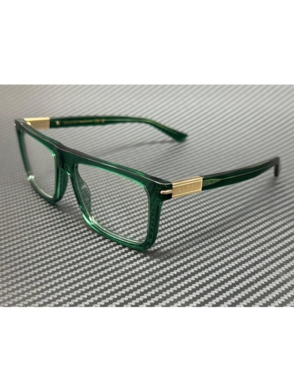 New Gucci Men Green Gold Eyeglasses 56-18-145